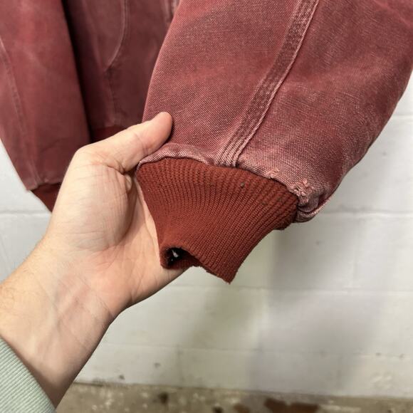 Vintage Carhartt Quilted Hooded Active Jacket “Brick Red” - Picture 4 of 12